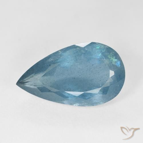 8.96ct Natural Azul verdoso Aguamarina, En forma de pera, VS-SI