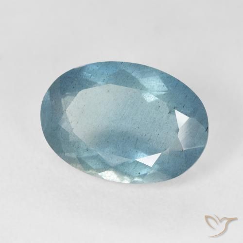Aguamarina Azul verdoso claro natural de 5.24 ct, Ovalada, VS-SI