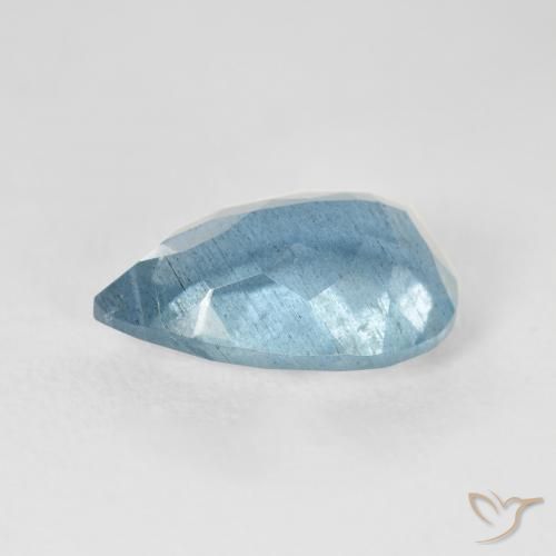 Aguamarina Azul verdoso claro natural de 3.48 ct, En forma de pera, VS-SI