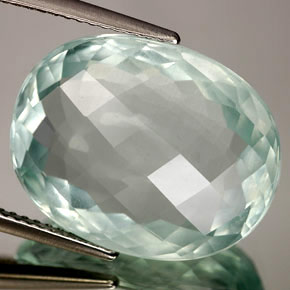 Aguamarina azul natural de 14,10 ct, corte óvalo, SI