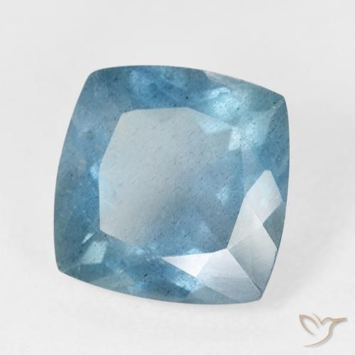 Aguamarina Verde azulado natural de 6.26 ct, Forma Cojín, VS-SI