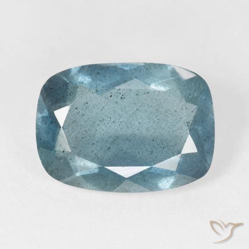Aguamarina turquesa natural de 5,26 ct, corte cojín, VS-SI