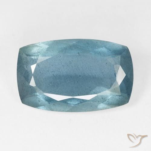 8.71ct Natural Light Bluish Turquoise Aguamarina, Forma Cojín, VS-SI