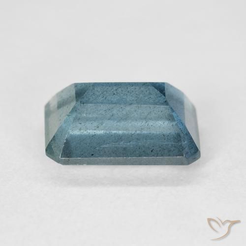 Aguamarina Verde azulado natural de 4.38 ct, Corte Octágono / Esmeralda, VS-SI