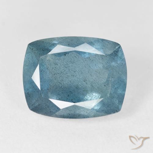 Aguamarina turquesa natural de 6,54 ct, corte cojín, VS-SI