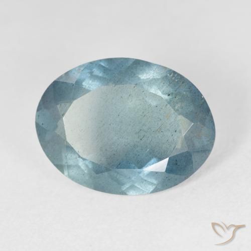 Aguamarina Light Bluish Turquoise natural de 6.36 ct, Ovalada, VS-SI