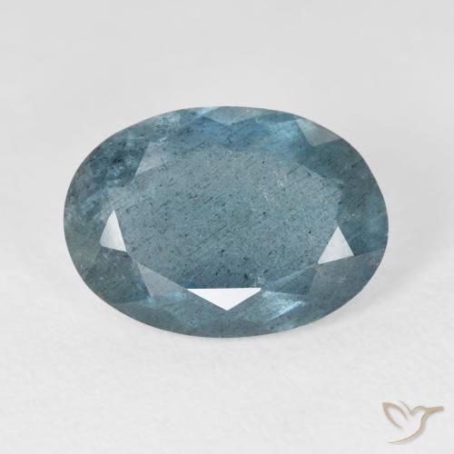 Aguamarina turquesa natural de 5,19 ct, corte óvalo, translúcido