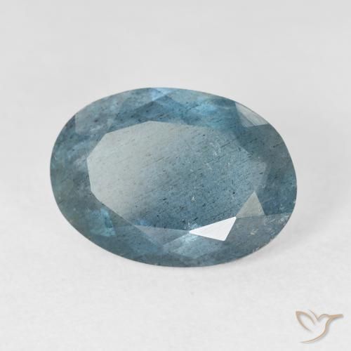 Aguamarina turquesa natural de 5,19 ct, corte óvalo, translúcido