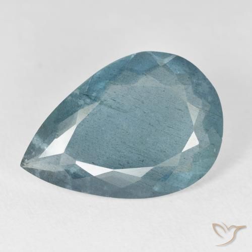 Aguamarina Verde azulado natural de 8.74 ct, En forma de pera, VS-SI