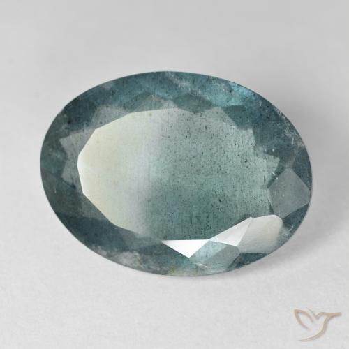 Aguamarina azul natural de 12,27 ct, corte óvalo, VS-SI