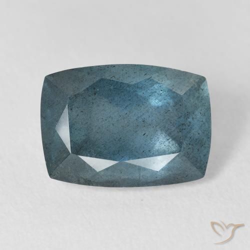 Aguamarina azul natural de 5,68 ct, corte cojín, VS-SI