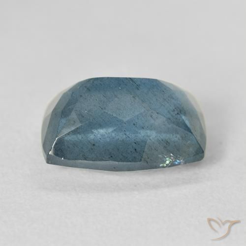 Aguamarina azul natural de 5,68 ct, corte cojín, VS-SI