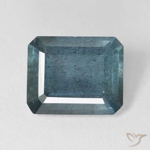 Aguamarina azul de 5,38 ct, corte esmeralda, VS-SI