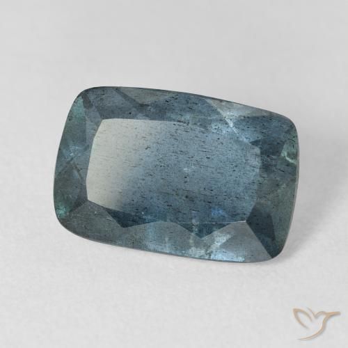 Aguamarina azul natural de 4,67 ct, corte cojín, VS-SI