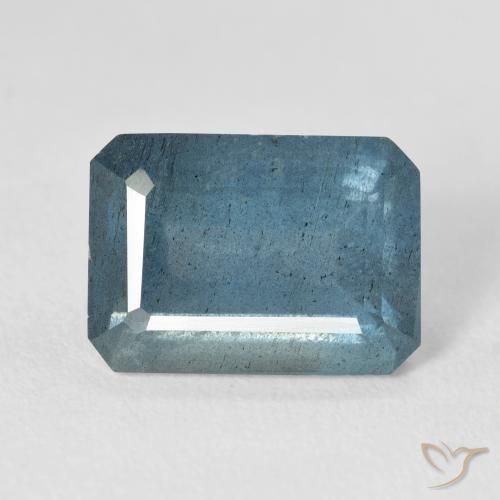 Aguamarina azul natural de 7,81 ct, corte esmeralda, VS-SI