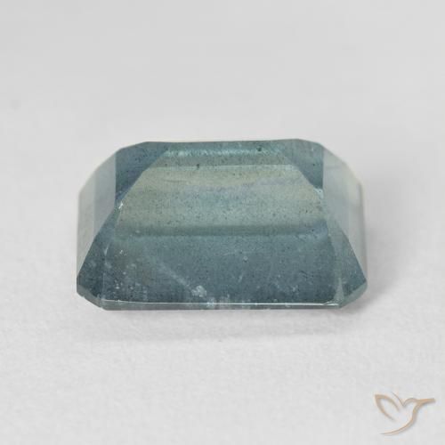 Aguamarina azul natural de 7,81 ct, corte esmeralda, VS-SI