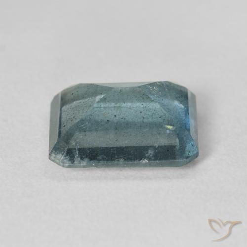 Aguamarina azul natural de 4,63 ct, corte esmeralda, VS-SI
