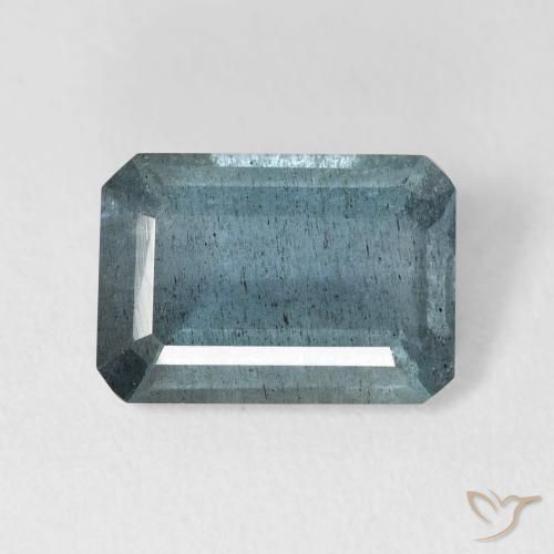 Aguamarina azul natural de 4,25 ct, corte esmeralda, VS-SI