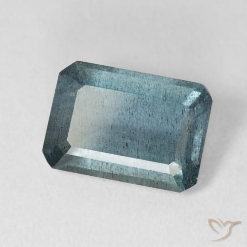 Aguamarina azul natural de 4,25 ct, corte esmeralda, VS-SI