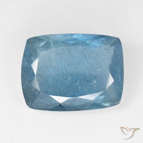 14.22ct Natural Azul plateado intenso Aguamarina, Forma Cojín, VS-SI
