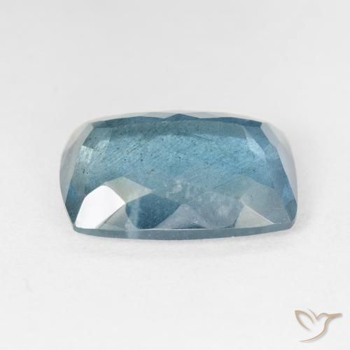 Aguamarina Azul plateado intenso natural de 14.22 ct, Forma Cojín, VS-SI