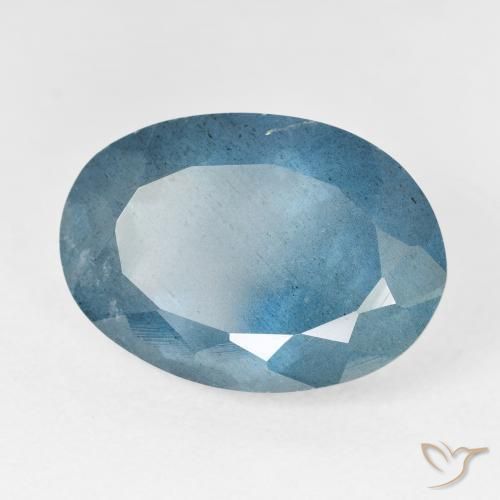 Aguamarina Azul plateado intenso natural de 12.39 ct, Ovalada, VS-SI