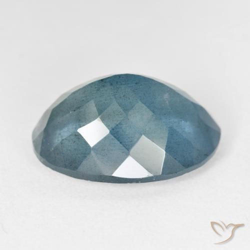 Aguamarina Azul plateado intenso natural de 12.39 ct, Ovalada, VS-SI