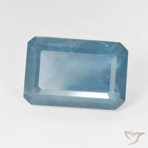 Aguamarina Azul plateado intenso natural de 9.93 ct, Corte Octágono / Esmeralda, VS-SI