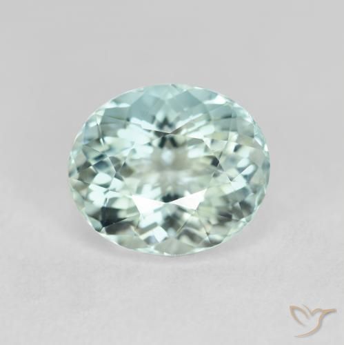 2.03ct Natural Verde azul muy claro Aguamarina, Ovalada, VVS-VS