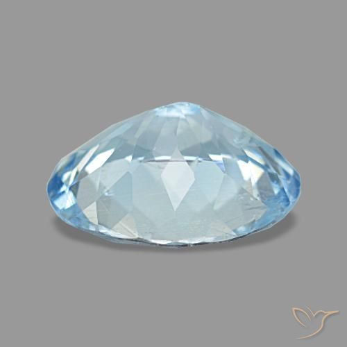 Aguamarina azul natural de 2,72 ct, corte óvalo, VS