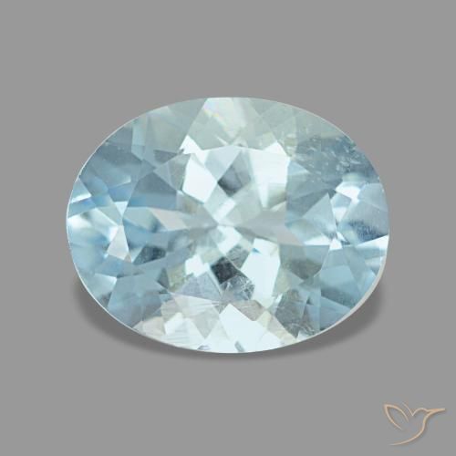 Aguamarina azul natural de 1,85 ct, corte óvalo, VS