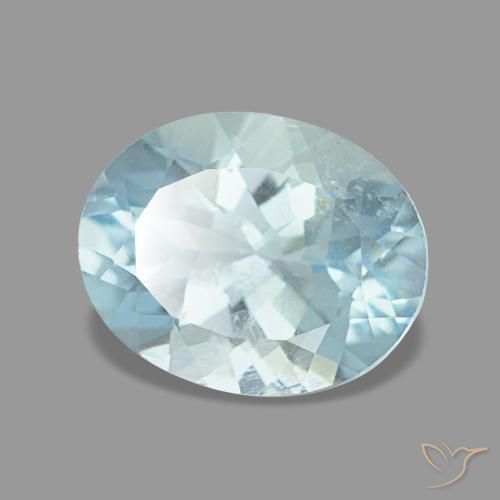 Aguamarina azul natural de 1,85 ct, corte óvalo, VS