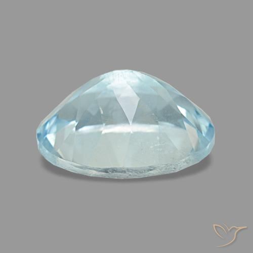 Aguamarina azul natural de 1,85 ct, corte óvalo, VS