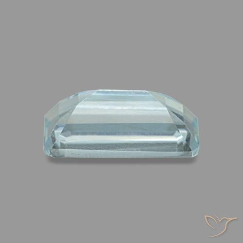 Aguamarina azul natural de 0,84 ct, corte esmeralda, VS