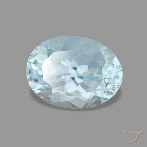 Aguamarina azul natural de 1,21 ct, corte óvalo, VS