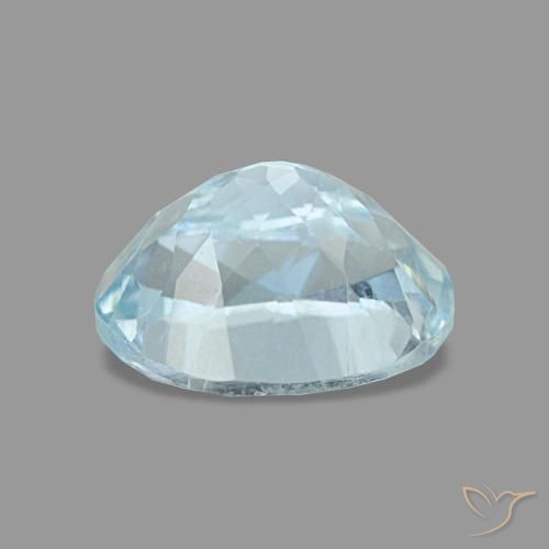 Aguamarina azul natural de 1,21 ct, corte óvalo, VS