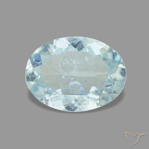 Aguamarina azul de 0,97 ct, ovalado, VS