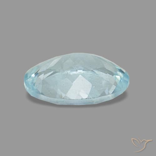 Aguamarina azul natural de 0,97 ct, corte óvalo, VS