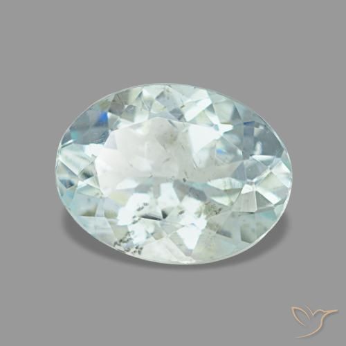 Aguamarina azul natural de 1,15 ct, corte óvalo, VS
