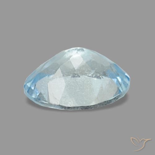 Aguamarina azul natural de 1,12 ct, corte óvalo, VS