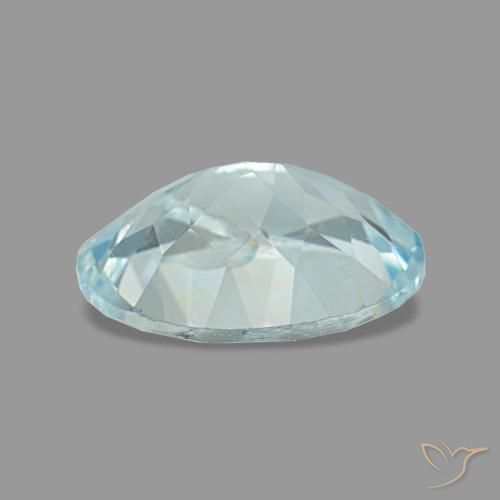 Aguamarina azul natural de 1,12 ct, corte óvalo, VS