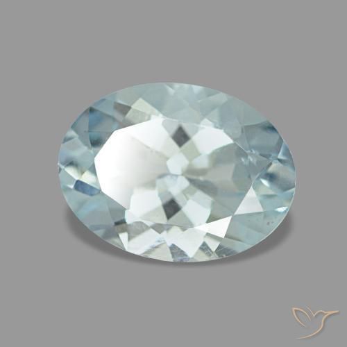 Aguamarina azul natural de 1,08 ct, corte óvalo, VS