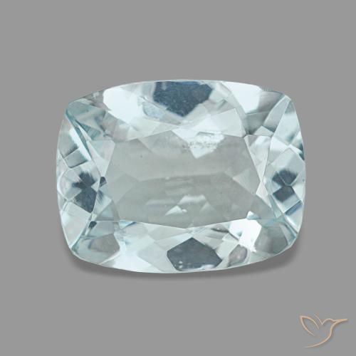 Aguamarina turquesa natural de 1,54 ct, corte cojín, VVS-VS