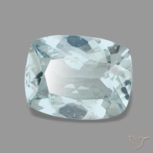 Aguamarina turquesa natural de 1,54 ct, corte cojín, VVS-VS