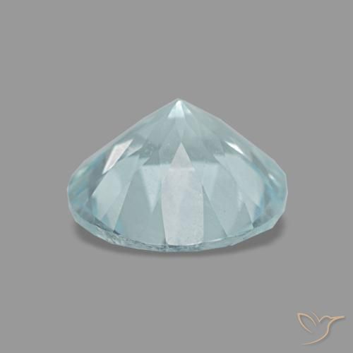 Aguamarina turquesa natural de 1,08 ct, corte redondo, VVS-VS