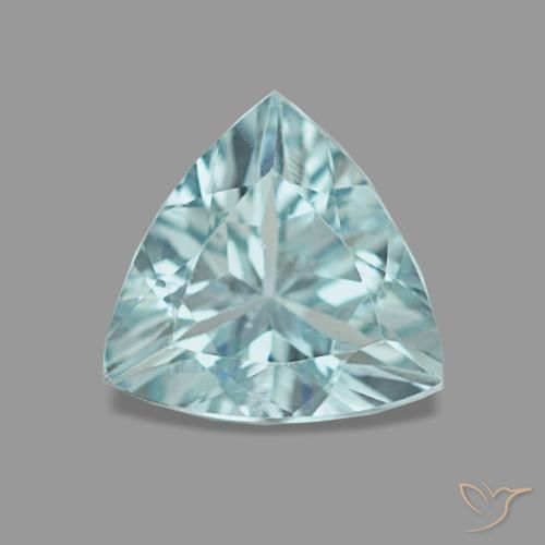 Aguamarina turquesa natural de 0,93 ct, trillón, VVS