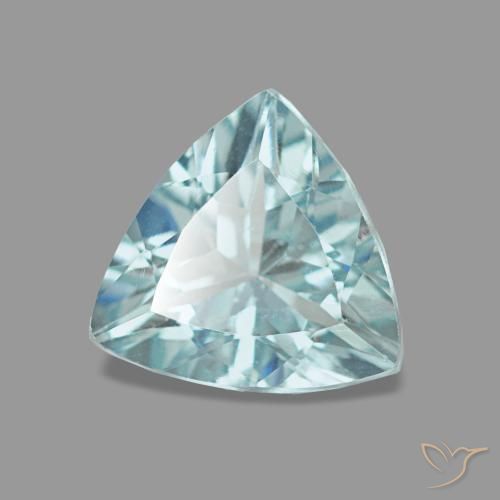 Aguamarina turquesa natural de 0,93 ct, trillón, VVS
