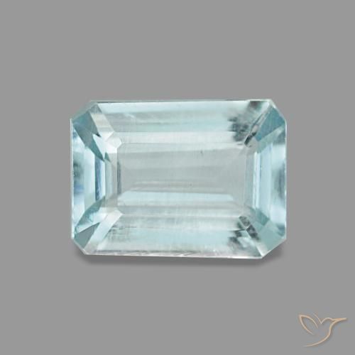Aguamarina turquesa natural de 0,83 ct, corte esmeralda, VVS-VS