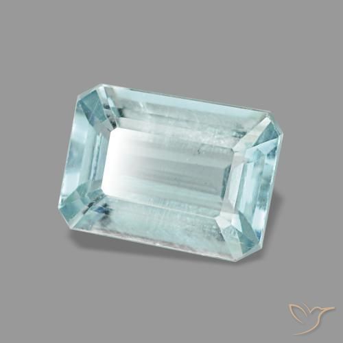 Aguamarina turquesa natural de 0,83 ct, corte esmeralda, VVS-VS