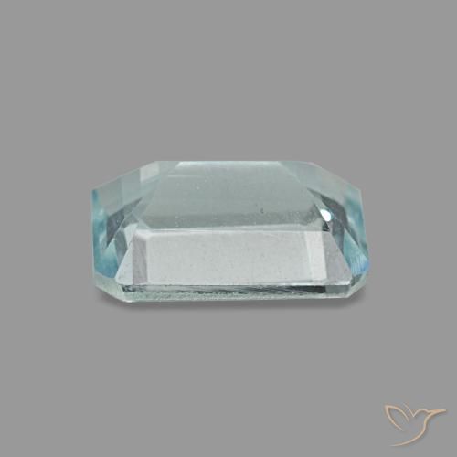 Aguamarina turquesa natural de 0,83 ct, corte esmeralda, VVS-VS